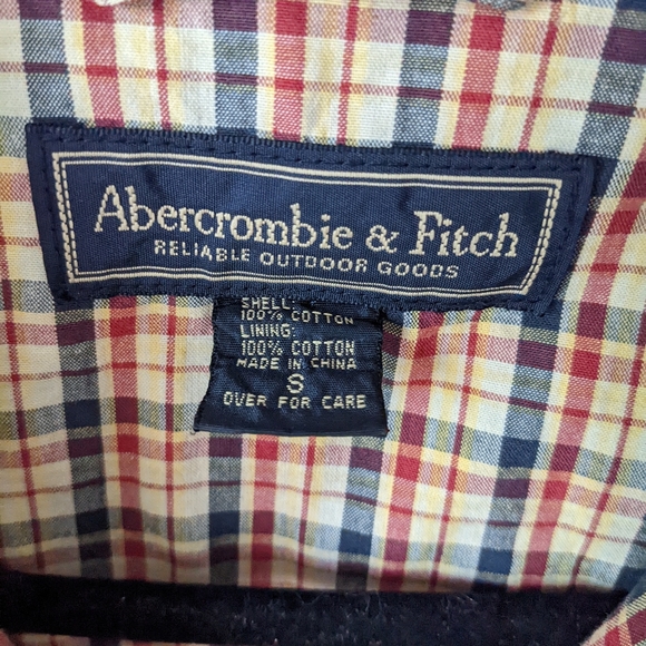 Abercrombie & Fitch Vintage 90s Plaid Long Sleeve Collared Jacket - Picture 5 of 5